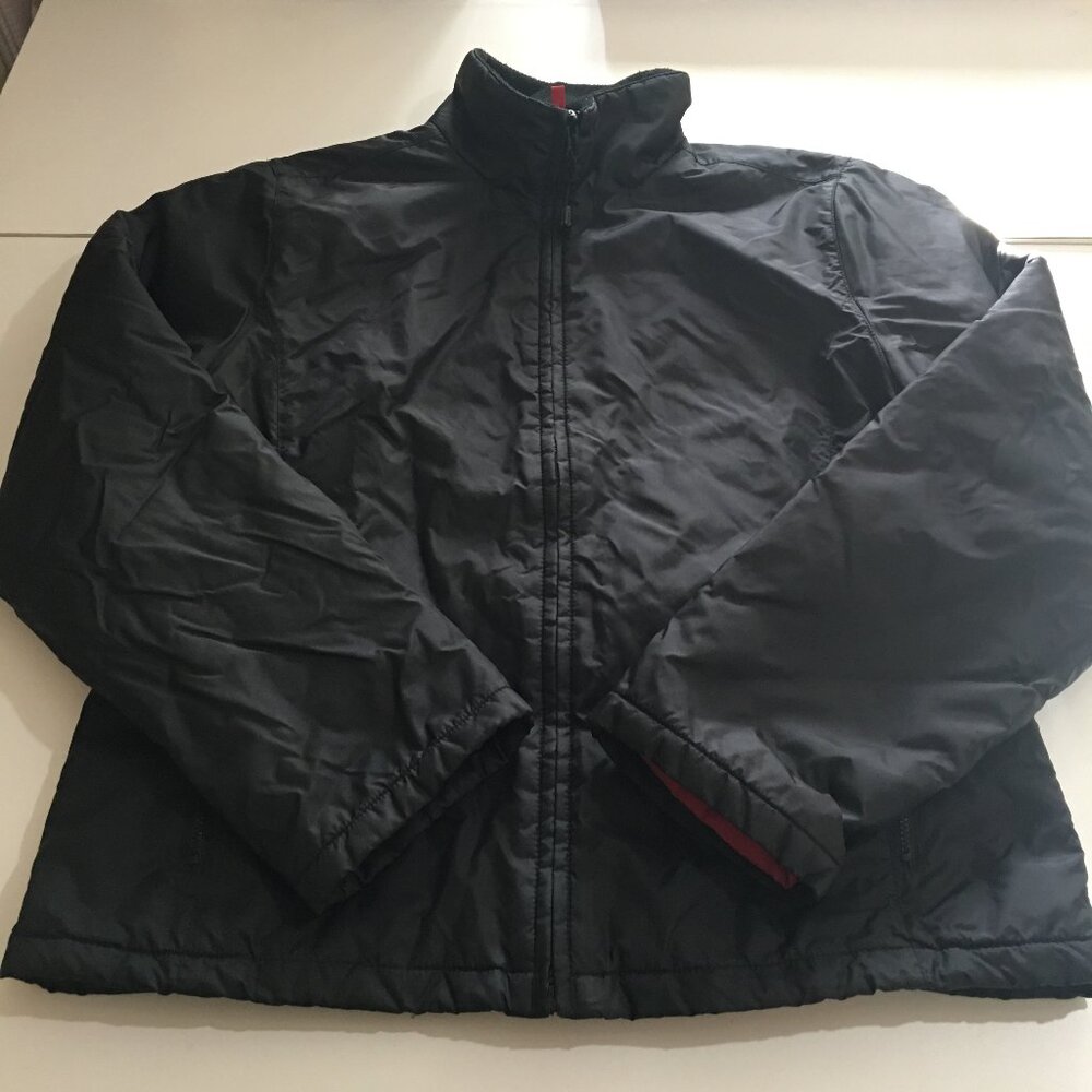 RL Polo Jeans Co Womens Medium Black Windbreaker Puffer Jacket Quilted Line